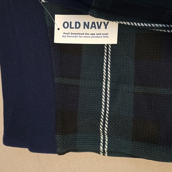 Old Navy Navy, Green & Black Checkered Pajama Jogger Leggings - Picture 2 of 5